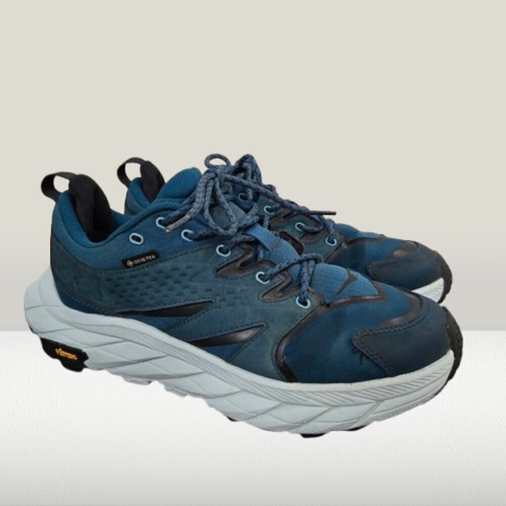 HOKA Women's Anacapa Low GORE-TEX GTX Waterproof Leather Hiker Blue Coral Shoes